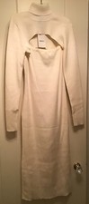 Forever 21 Women's L NWT Turtleneck Combo Sweater Dress Vanilla White Two Piece
