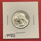 1948 S Washington Silver Quarter, Gem Uncirculated.