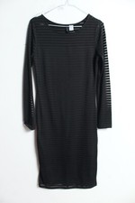 H&M Womens Ribbed Midi Bodycon Dress - Black - Size M Medium (d61)