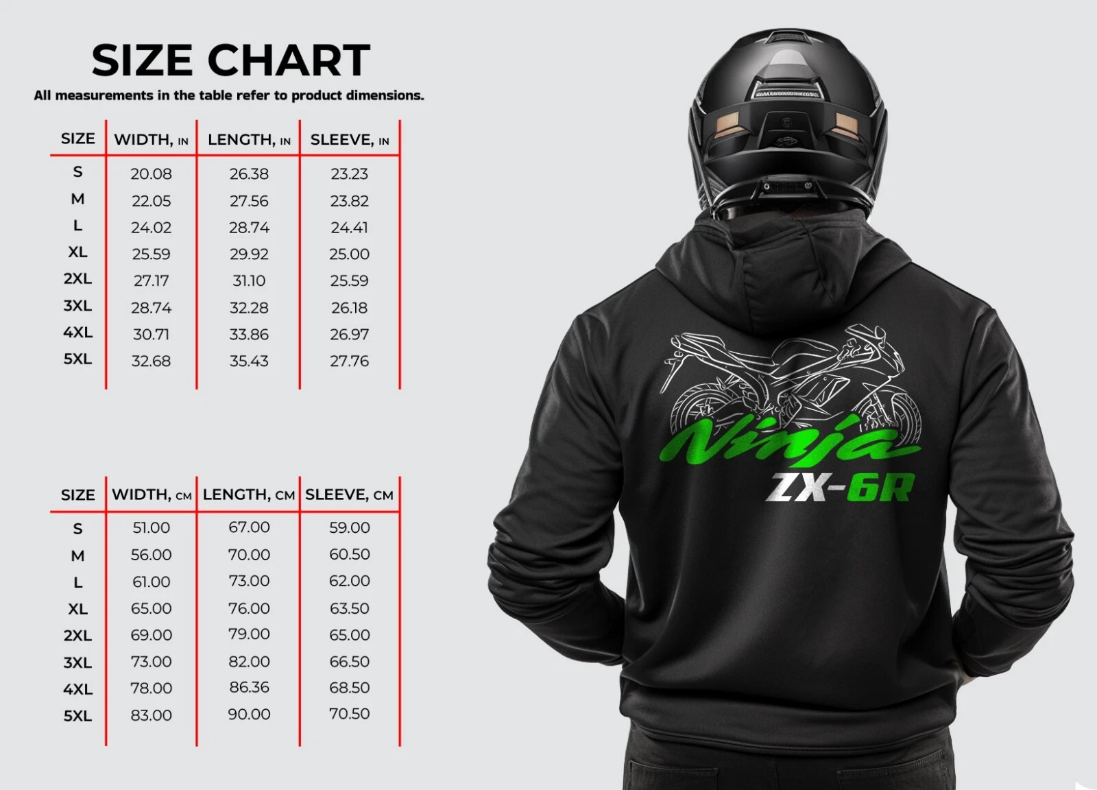 Kawaasakii Ninja ZX-6R 1995-2025 - Motorcycle Hoodie Pullover for Riders