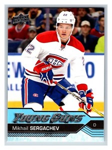 2016-17 UD Young Guns Mikhail Sergachev #236 Tampa Lightning -Montreal Canadiens