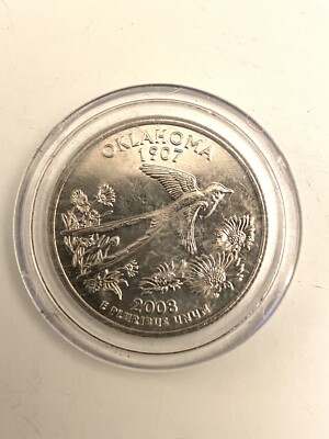 【新品未使用】2008年発行 オクラホマ州Quarter 1 バンク•ロール 2008 D Oklahoma State Quarter from U.S. Mint roll 