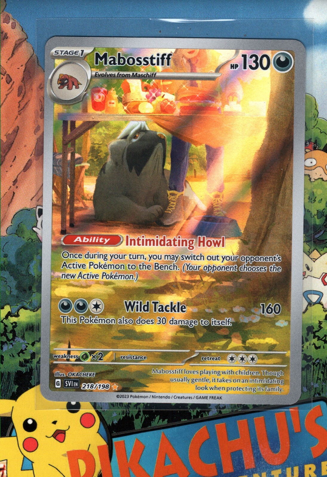 Pokémon TCG   Mabosstiff 218/198 Scarlet & Violet Illustration Rare NM/M