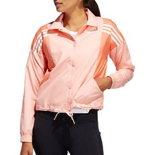 Adidas Women's 3-Stripes Athletic Lightweight Jacket, Glow Pink
