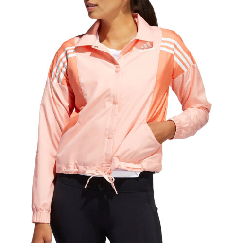 Adidas Women's 3-Stripes Athletic Lightweight Jacket, Glow Pink - Picture 1 of 10