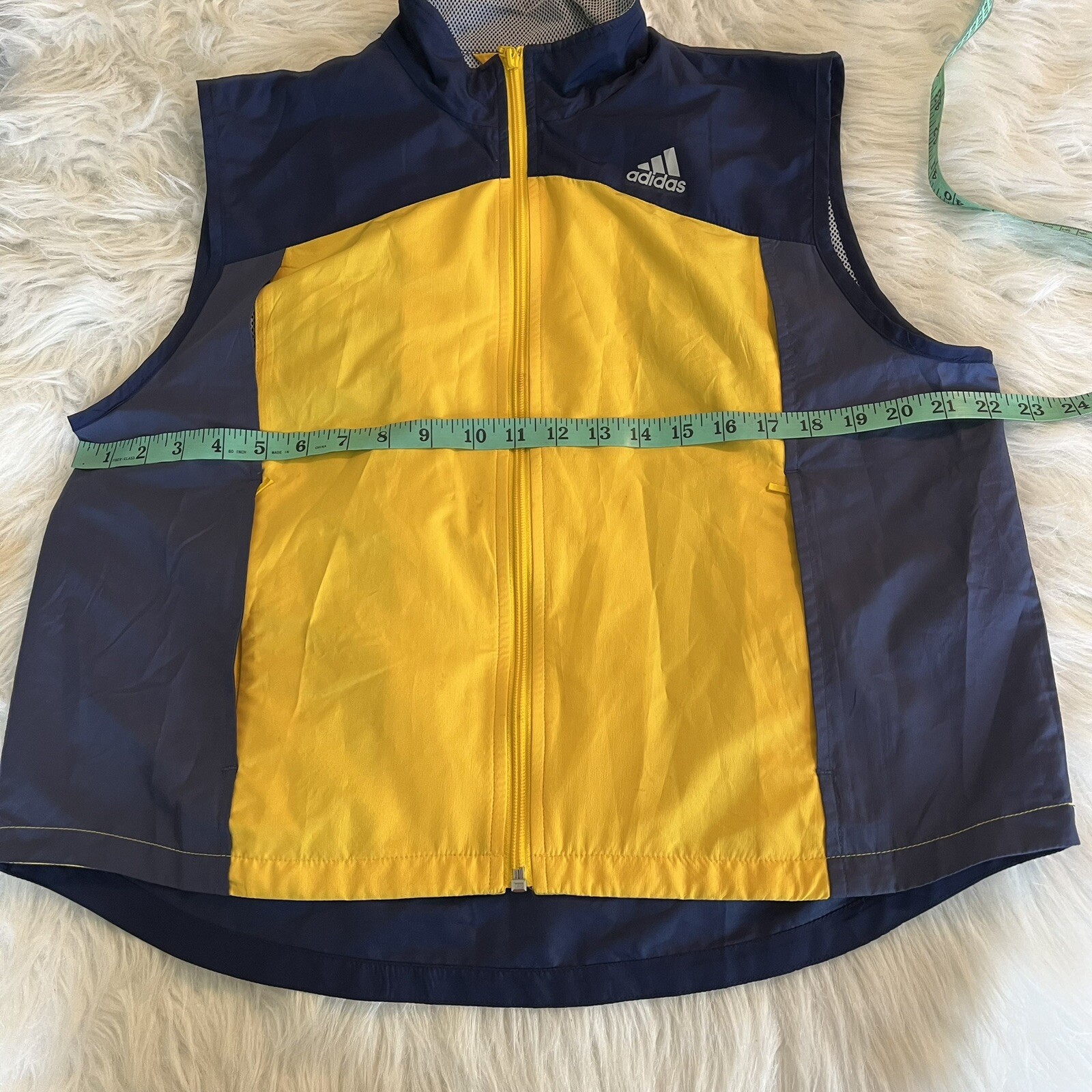 Adidas Windbreaker Vest Windshirt Jacket Full Zip Pockets Vented Boys Medium thumbnail 9