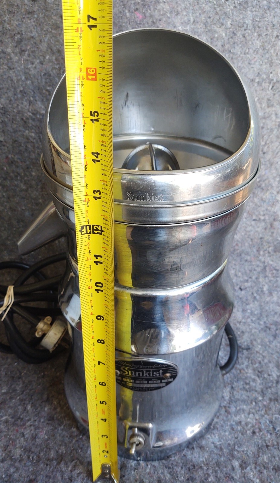 Vintage SUNKIST Commercial Juicer Type 6 Metal Chrome Finish Works Great eBay