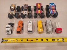 Huge Used 10 Pc Loose Lot Of Hot Wheels Matchbox Etc Toy Monster Trucks/Vehicles