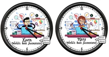 Personalized Accountant Bookkeeper CPA Tax Planning Consultant Sign Wall Clock