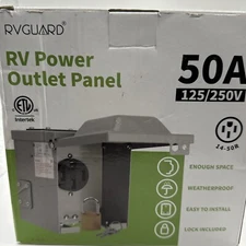 RVGuard RV Power Outlet Panel 50A 125/250V 14-50R ARGRP50 , w/ Lock & keys
