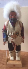 VTG Figurine Indian Folk Art Eskimo Canada Mountain Post Man with tags
