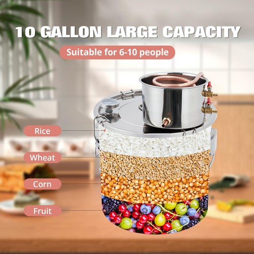 Alcohol Still 10Gal 38L Water Alcohol Distiller Spirits Kit W/ Circulating Pump - Picture 3 of 7