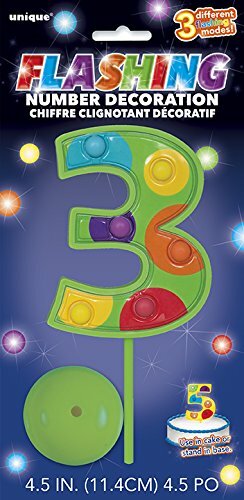 Уникальное украшение для торта Party 37033 - Мигающий номер 3