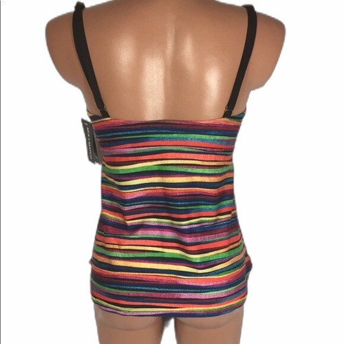 a.n.a. Mix & Match Ombre Striped Twist Swim Tankini Top Size S    - Picture 4 of 6
