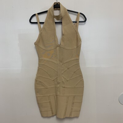 fitted tan dress Light Brown Ribbed Bodycon Dress - All Dresses main image 1