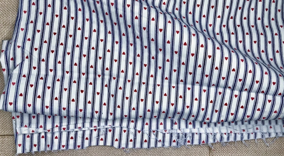 Material de tela a rayas Country Hearts artesanía de costura rústica granja casa de campo núcleo Foto 3 de 3