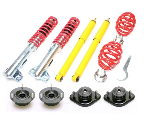 TA Technix Gewindefahrwerk + 4 Domlager Vorne + Hinten FÜR BMW E36 Compact-image