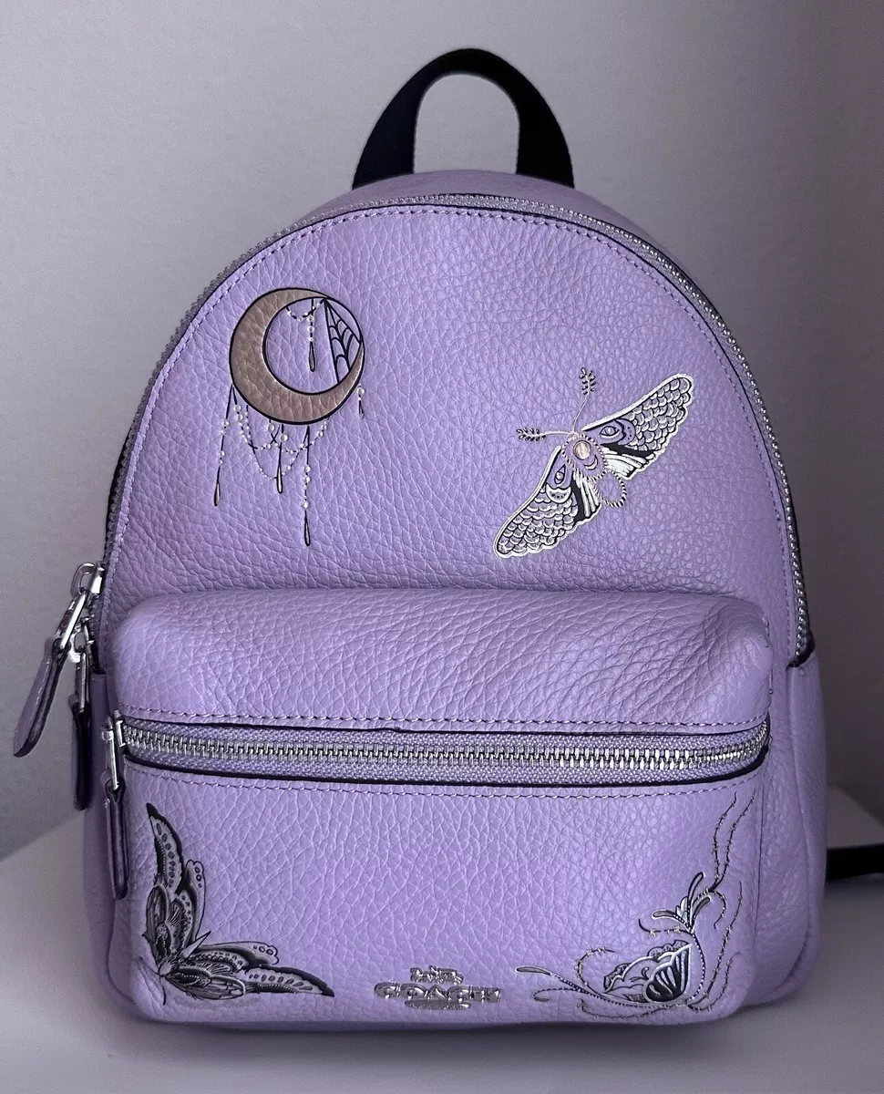 Coach Mini Charlie Backpack with Chelsea Champlain Tattoo Lilac