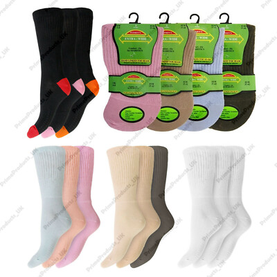 Extrabreite bequeme Diabetikersocken für Damen mit sanftem Griff UK-Größe 4 8