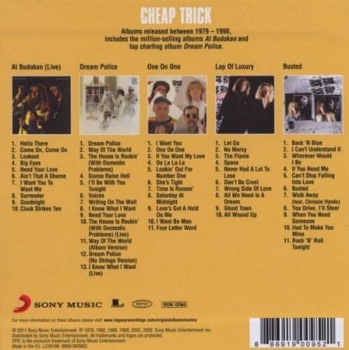 Cheap Trick Original Album Classics 5-CD NEW SEALED At Budokan/Busted/One On One - Image 2 of 4