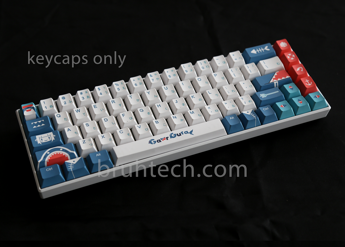 キーボード Gawr Gura GMK Keycap Set + Novelties Set Backlit Youtuber Gawr Gura Keycaps Set Shark Girl Blue - Keysium