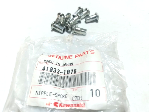nos Kawasaki KMX 125 KMX125 KLR 250 KLR250 SPOKE NIPPLE LOT OF 10 PCS 41032-1078 - Picture 5 of 5