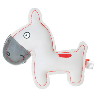 Doggy Doodles Hundespielzeug Esel hellgrau Rindsleder 17x12x4cm Quietscher