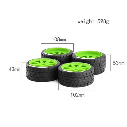 RC Tire Tyre 17mm Wheel Hex For ARRMA 1/7 Firebird FELONY FSR Flying God Mustang - Picture 8 of 17