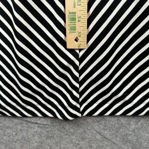 Worthington Dress Womens Plus 2X Black White Striped V Neck Faux Wrap Empire NEW - Picture 9 of 12