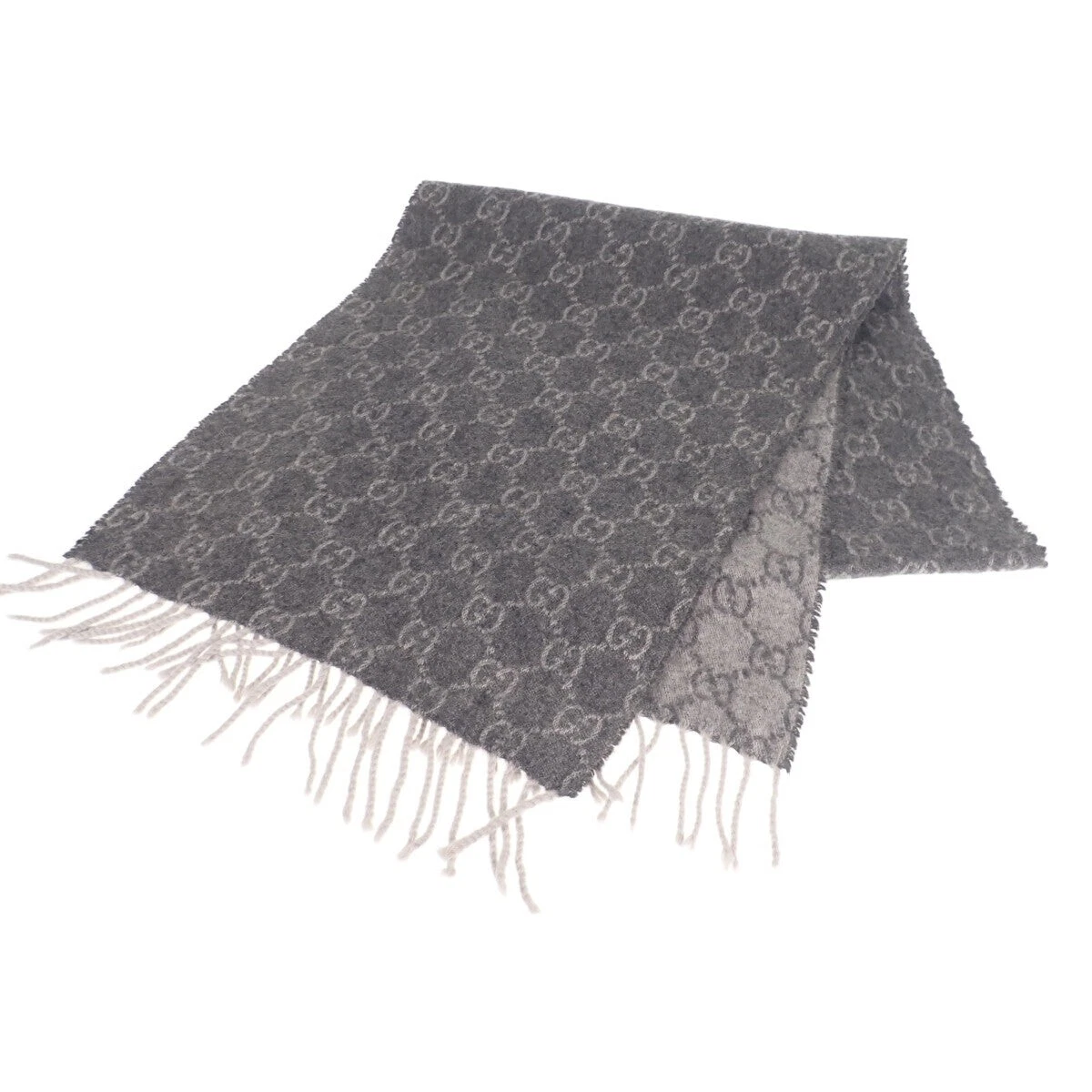 Écharpe à motif GUCCI GG 100 % cachemire gris femme TGIS