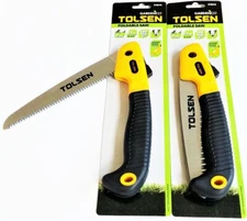 2 TOLSEN TOOLS 9" FOLDING PRUNING HAND SAW CAMPING SURVIVAL BLADE AX PORTABLE