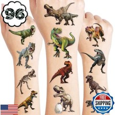 96 PCS T Rex Dinosaur Pre-Cut Temporary Tattoos Birthday Party Decorations Fa