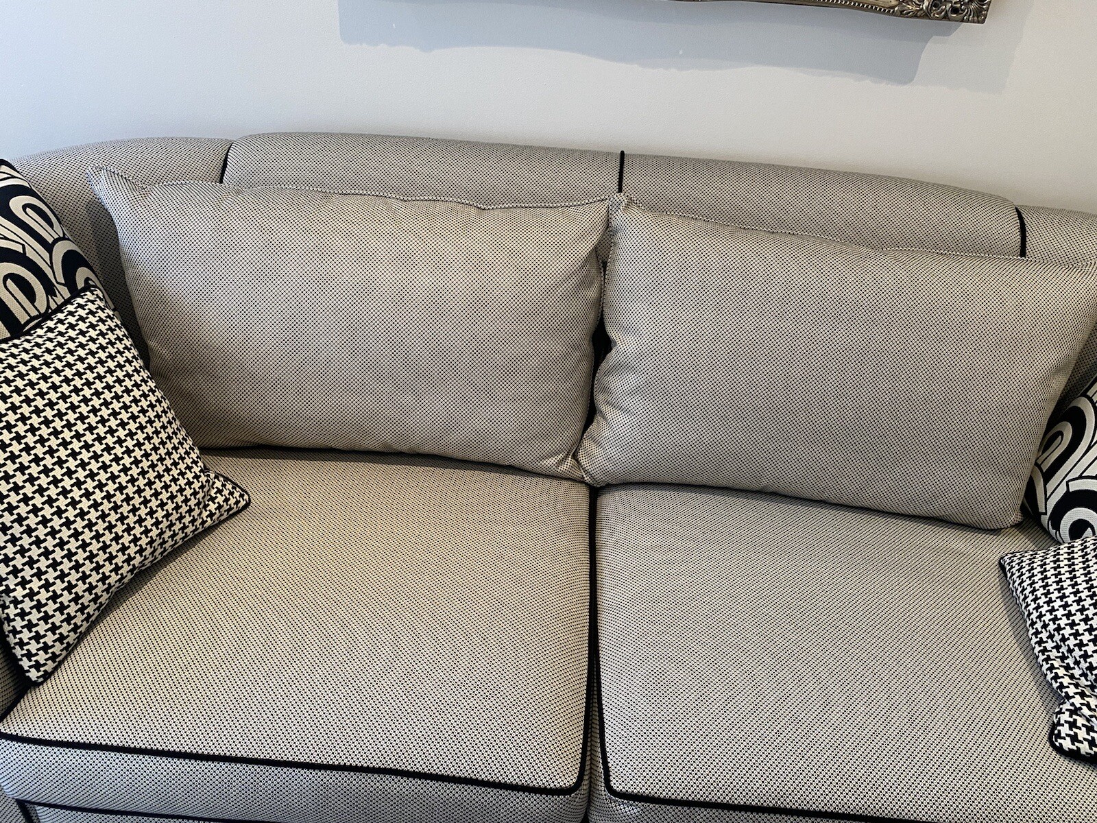 Duresta Antibes sofa Formal Back cushion covers x 2 Cristalle Noir