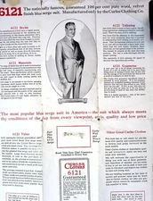 1920s Curlee Clothing Co. "6121 Blue Serge Suit" Advertising Brochure St. Louis