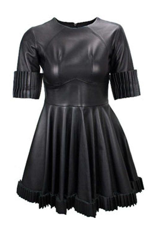 leather a line dress