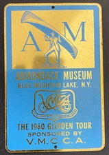 1960 VMCCA Adirondack Museum Blue Mt. Lake NY Glidden Tour Auto Show Dash Plaque