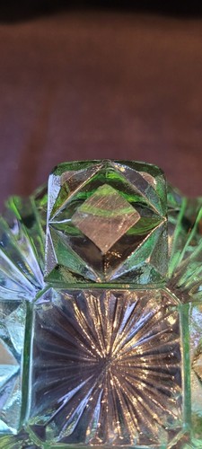 Vintage Bagley Green Glass Rose Bowl 'Duchess' Pattern #3103 - Picture 15 of 17