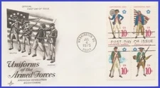 USA4 #1565-68 U/A ARTCRAFT FDC BL4  Military Uniforms