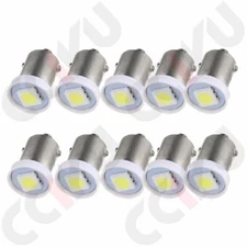 10Pcs White 1SMD LED Instrument Panel Cluster BA9S 1895 57 Light Bulbs For Ford