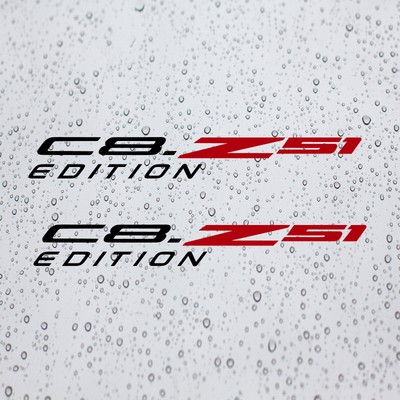 Pair (2020 2024) C8.Z51 Edition Decal for Corvette | Vinyl Sticker  Rear Quarter