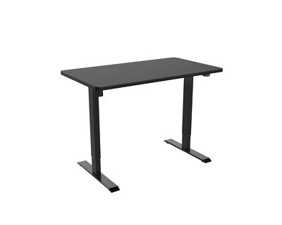 Höhenverstellbarer Tisch schwarz Tischplatte 140x70cm ergonomisch Stehtisch Büro