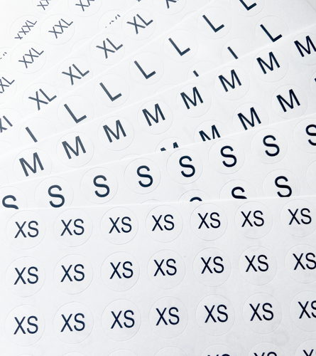 756 Piece clothing size round sticker labels 7 sizes 13 diameter apparel labels - Picture 2 of 2