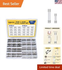 Fast Blow Glass Fuse Assortment Kit, 24 Values Glass Fuses 250V 5x20mm 0.5A 1...