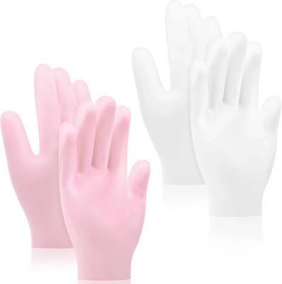 2 Pairs Silicone Moisturizing Gloves Spa Gel Hydrating Gloves for Dry Hands