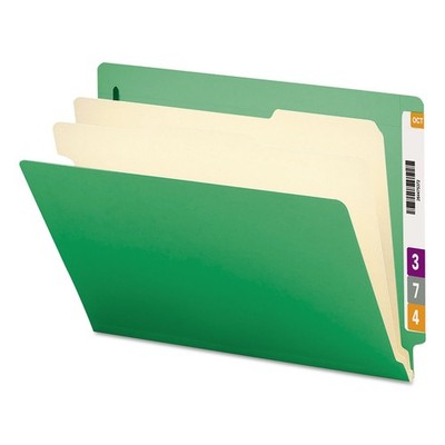 End Tab Classification File Folder, 2 Dividers, 2'' Expansion, Letter Size, Gr...