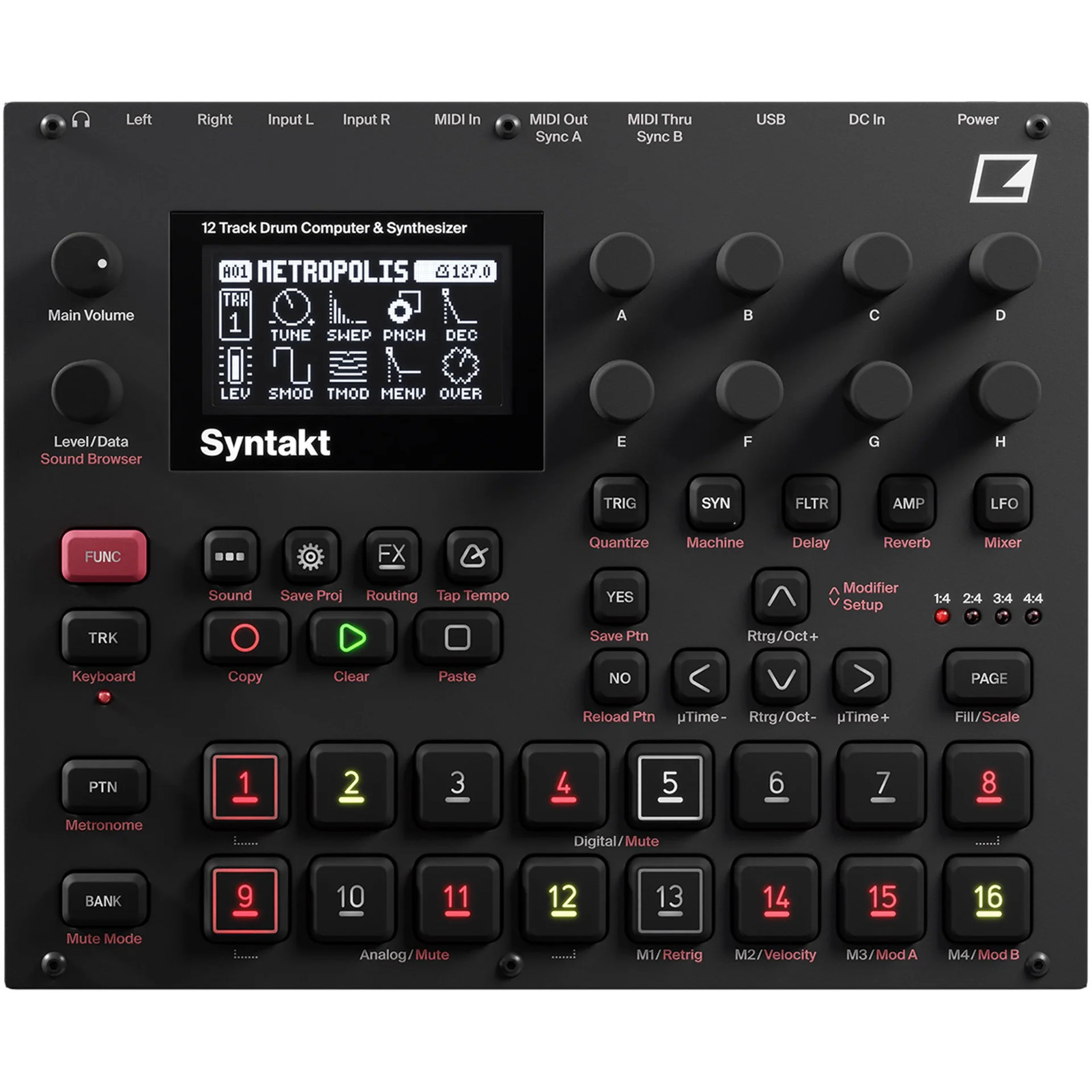 12-дорожечный драм-компьютер и синтезатор Elektron Syntakt 177990₽