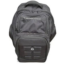 Six Pack Fitness Black Meal Prep Lunch Bag Cooler Bag with Ice Pack Container