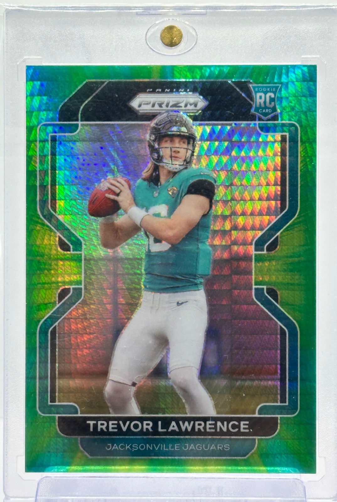 Trevor Lawrence 2021 Panini Prizm #331 Hyper Yellow Green /175 RC Rookie #331