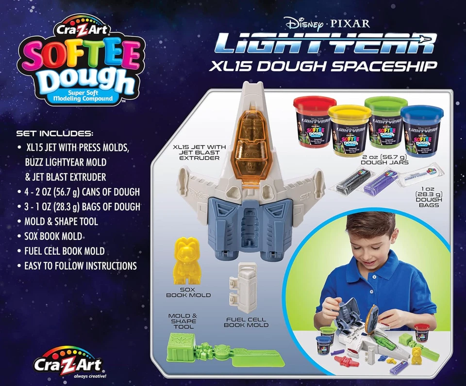 迪士尼皮克斯光年XL15宇宙飞船Softee面团建模玩具套装Play-Doh — 第 3/4 张图片