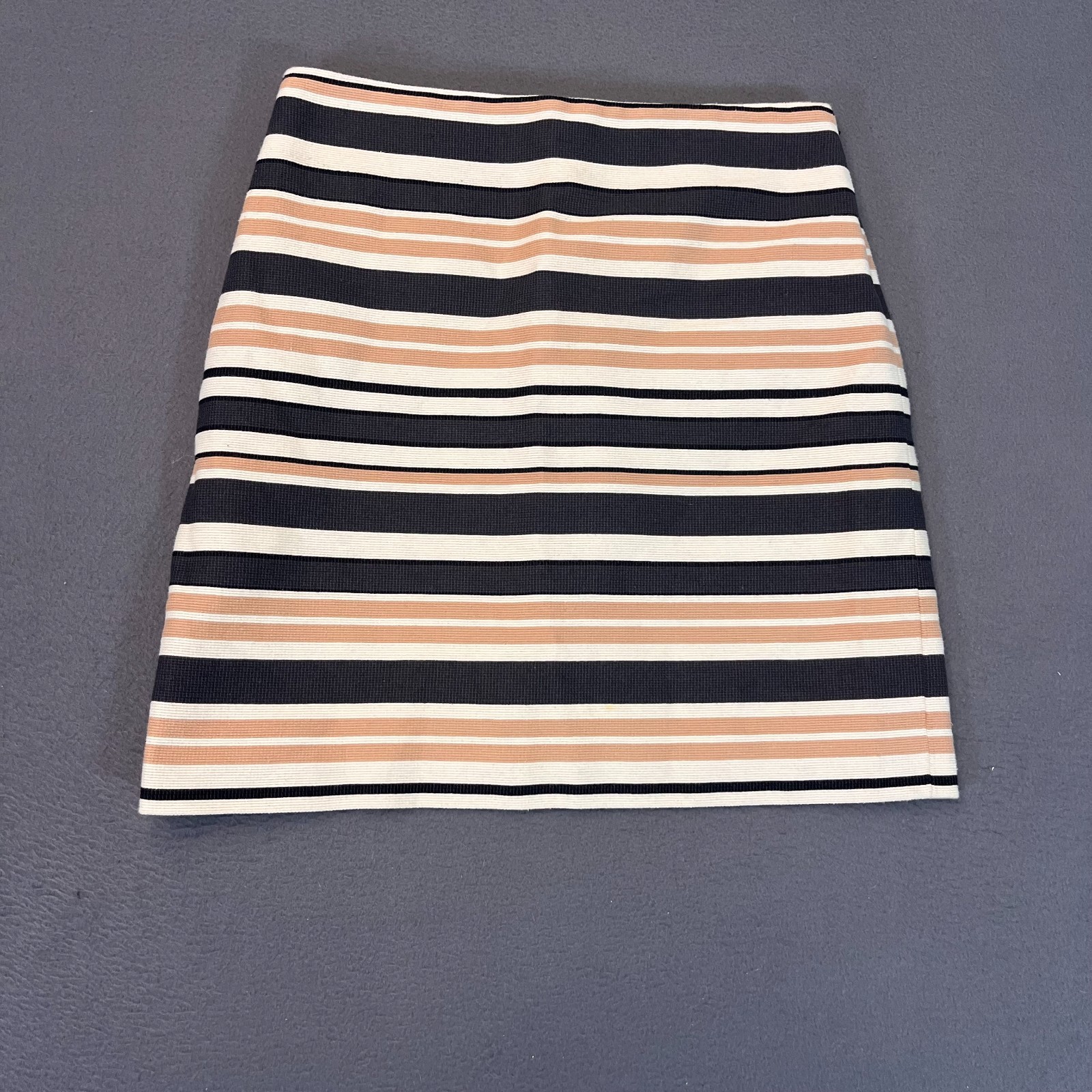Loft Women's Sz 6P Skirt Petite Salmon Striped Woven Boho Aztec Casual Career